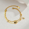 Stainless Steel Star Moon Sparkling Zircon Bracelet Geometric Double Layer Bracelet Party Gift Women Jewelry - Image 9