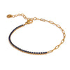 Chic Thin Stainless Steel Chain Colorful Cubic Zirconia Bracelet Bangle Gold Plated Jewelry Women - Image 12