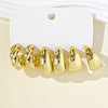 Vintage Ccb Drop Sphere Hoop Earrings Set Irregular Twist C Shape Women Accessories - Image 10