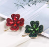 Green Red Crystal Rhinestone Four-Leaf Clover Flower Brooches Lapel Pins Jewelry Clothing Accessories Brooch for Women - Image 5