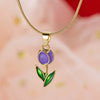 Creative Rotatable Pink Flower Necklace For Women Titanium Steel Rotatable Spinner Clavicle Choker Jewelry - Image 9