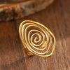 Stainless Steel Geometric Spiral Line Open Rings for Women Men Vintage Metal Adjustable Finger Rings Couple Jewelry Gifts - Image 8
