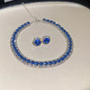 Fyuan Crystal Necklace Earrings Set Pink ABcolourful Necklace for Women Weddings Party Jewelry Sets Accessories - Image 28