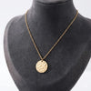 Hiraeva 13mm Hammered Disc Pendant Necklace Stainless Steel Dainty Minimalist Coin Choker Adjustable Jewelry - Image 2