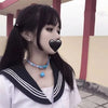 Lolita Girls Cute Cartoon Heart Print Bell Necklace Adjustable Collars JK Uniform Kawaii Chokers Women Punk Torques Jewelry Gift - Image 2