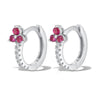 Women's Earrings Gold Plated Stainless Steel Round Hoop Earrings Rainbow Crystal Zirconia Flowers Earrings Piercing Jewelry - Image 11