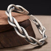 Vintage Mens Jewellery Woven Twist Texture Bracelet Bangles for Women Men Thai Silver Statement Bracelet Punk Party Jewelry Gift - Image 1