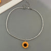 Colorful Seed Beads Short Choker Necklace with Yellow Flower Pendant Gift Necklace Black Orange Color Rice Beads Gift Jewelry - Image 5