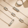 3 Slidable Zircon Necklace Bracelet Ring for Women Gold Plated Stainless Stee Chain Necklaces Bracelets Rings Jewelry Set - Image 5