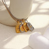 316L Stainless Steel Mixed Colour Asymmetrical Necklace Gold Plated Jewelry Women's Unique Necklace - Image 4