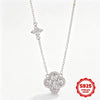 Silver Lucky Four-leaf Clover Pendant Necklace for Women Delicate Choker Chain Wedding Party Engagement Jewelry - Image 1