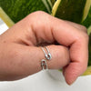 Adjustable Safety Pin Wrap Ring Bypass Statement Ring, Boho Elegant Style, Christmas Holiday Gift, All Season Party Jewelry - Image 1
