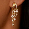 Gold Plated Drop Dangle Earrings Dainty Triple Huggie Earrings for Women CZ Drop Stud Earrings Jewelry - Image 1