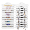 12Pcs/Set Colorful Stone Bracelets Adjustable Rope Braided Bracelet Handmade Bohemia Bracelets with Cards - Image 27