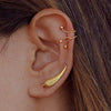 Silver Color Gold Plated Climber Earrings for Women Smooth Piercing Women's Stud Earrings Jewelry - Image 5