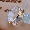 Silver Letter X Ring Color Separation For Women Engagement Party Wedding Glamour Jewelry - Image 6