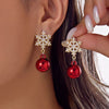 Sparking Snowflake Earrings For Women Shiny Zircon Imitation Pearl Firework Earring Christmas Year Party Jewelry - Image 27