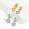 Cubic Zircon Heart Drop Hoop Earrings for Women Gold Plated Ear Cuffs Wedding Aesthetic Jewelry Gift - Image 2