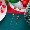 Christmas Red Dangle Earrings For Women Rhinestone Snowflake Pearl Earring Christmas Party Festival Year Jewelry - Image 26