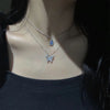 Simple Double Layer Star Moon Charm Multilayered Necklace Delicate Clavicle Chain Zircon For Women Jewelry - Image 5