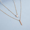 Multi-layer Necklace For Women Simple Crystal Water Drop Pendant Gold Silver Color Chain Choker Jewelry - Image 3