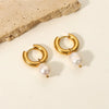 Stainless Steel Gold Plated Earrings Pearl Pendants Women's Earrings Simple Pendant Earrings Party Jewelry - Image 14
