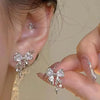 Y2K Bowknot Zircon Stud Earrings for Women Korean Silver Color Pink Crystal Personality Earring Girl Party Jewelry Gifts - Image 3