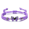 Woven Butterfly Flower Cord Bracelet with Adjustable Length - Image 2