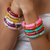 Multi-style Leopard Print Bamboo Tube Acrylic Stretchy Bracelets for Women Men Retro Resin Beaded Bangles Stack Jewelry Gift K1 - Image 3