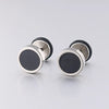 Men's Earings Titanium Steel Round Black Oil Drip Stud Earrings For Men Korean Stainless Steel Punk Jewelry Accessories - Image 3
