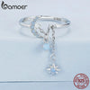Silver Opal Star and Moon Chain Double Layer Ring for Women Wedding Adjustable Ring for Women Jewelry - Image 2