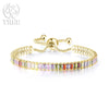 Noble Silver Bracelet Chain Color Crystal Hand Jewelry For Women Charm Wedding Gift Party 18cm - Image 5