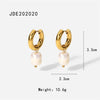 Stainless Steel Gold Plated Earrings Pearl Pendants Women's Earrings Simple Pendant Earrings Party Jewelry - Image 7