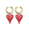 Acrylic Resin Leopard Heart Pendant Hoop Earrings Woman Gold Color Thick Stainless Steel Ear Buckle Female Jewelry - Image 7