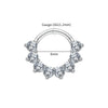 Titanium CZ Cartilage Hoop Earring 16G Septum Hoop Nose Ring Tragus Helix Daith Hinged Clicker Piercing - Image 14