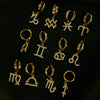 Zodiac Sign 12 Constellation Hoop Earrings for Women Shiny Zircon Gold Plated Ear Buckle Huggie Hoops Jewelry Gifts - Image 4