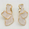 Cefiri Gold Plated Irregular Petal Earring For Women Unique Statement Flower Dangle Earrings Jewelry Gift - Image 1