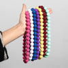 Two-Piece Acrylic Bead Necklace and Bracelet Set with Geometric Shapes - Image 4