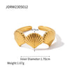 Twisted Link Chain Open Rings Stainless Steel Jewelry Gold Plated Adjustable Finger Rings For Women Party Gift - Image 13