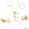 Purple Cubic Zirconia Imitaiton Pearl Pendants Earring Sets For Women Stainless Steel Chain Necklace Jewelry Sets - Image 13