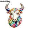 Lovely Bull Brooches For Women Unisex 2-color Rhinestone Enamel Cattle Taurus Zodiac Animal Party Office Brooch Pins - Image 2
