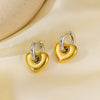 Stainless Steel Round Star Moon Heart Pendant Hoop Earrings for Women Classic Y2K Jewelry Gold Silver Color Earring - Image 16