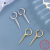 Silver Unisex Punk Rock Personality Spike Rivet Taper Hoop Earrings Rock Party Jewelry - Image 2