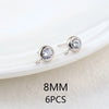 (2607) 4MM 6MM 7MM 8MM Gold Color Brass with Zircon Hooks Hole Round Stud Earrings Pins Jewellery Accessories Wholesales - Image 29