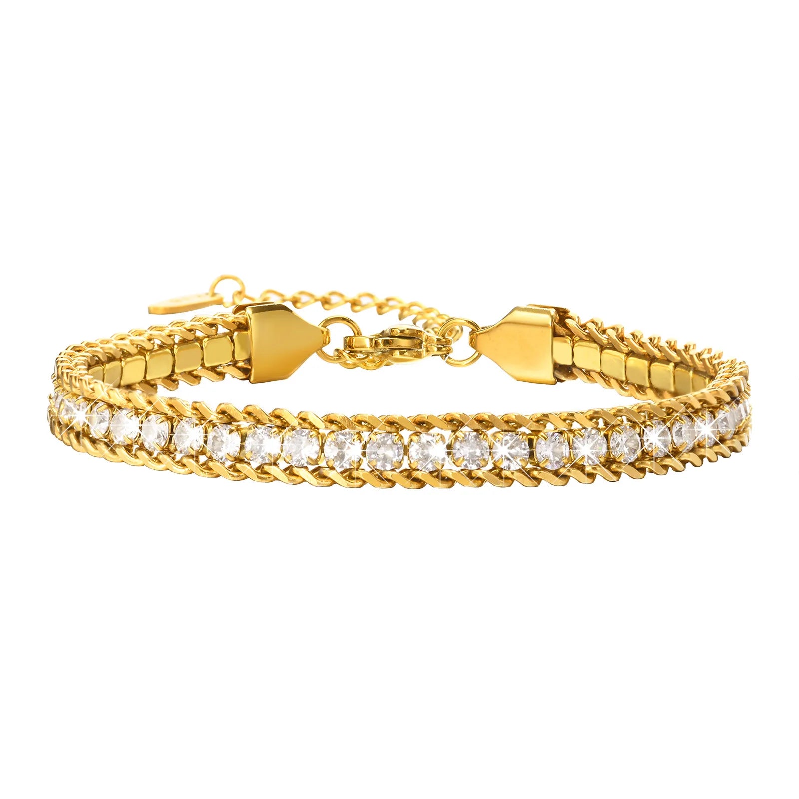 Layered Bead Chain Bracelet with Multicolor Strands - Image 1