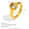 Simple Style Big Zircon Ring Creative Personalized Stainless Steel Charm Jewelry For Women - Image 7