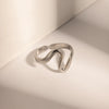 Stainless Steel Minimalist Irregular Curve Geometric Curved Ring Unisex Jewelry Gift - Image 4