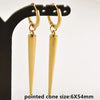 No Fade Different Length Pointed Cone Dangle Earring Stainless Steel Round Hoop Earrings For Women Men Jewelry Ear Piercing Gift - Image 16