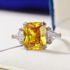 Yellow Cubic Zirconia Ring with Geometric Bezel and Multiple Sizes - Image 8