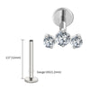 Titanium Triple CZ Cluster Cartilage Earring 16G Mini CZ Labret Tragus Helix Medusa Flat Back Piercing - Image 9